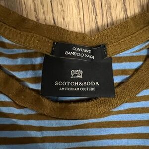Scotch & Soda Brown and Blue Striped Shirt